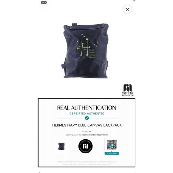 Hermes Voyage Terre d\'Etoiles Navy Backpack Japan Limited Authenticated Rare main image 5